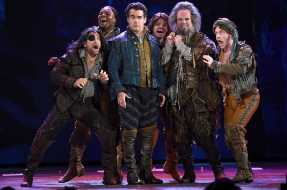 NEW YORK, NY - JUNE 07:  Brian d'Arcy James (C) and the cast of Something Rotten perform onstage at the 2015 Tony Awards at Radio City Music Hall on June 7, 2015 in New York City.  (Photo by Theo Wargo/Getty Images for Tony Awards Productions)